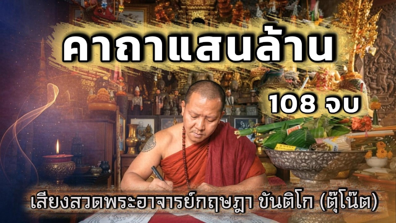 คาถาแสนล้าน 108 จบ เสียงสวดต้นฉบับ พระอาจารย์กฤษฎา ขันติโก (ตุ๊โน๊ต)