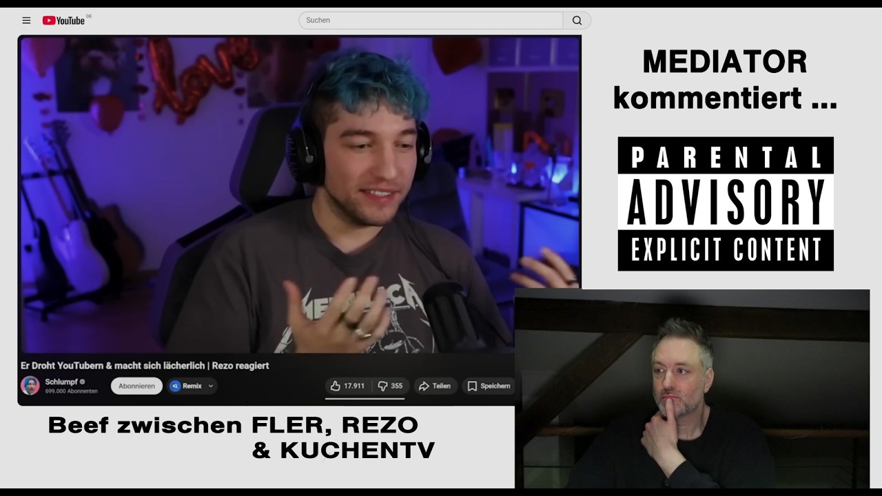 Es ist traurig: FLER überschlägt sich, droht KUCHENTV & REZO mit Gewalt - MEDIATOR kommentiert ...