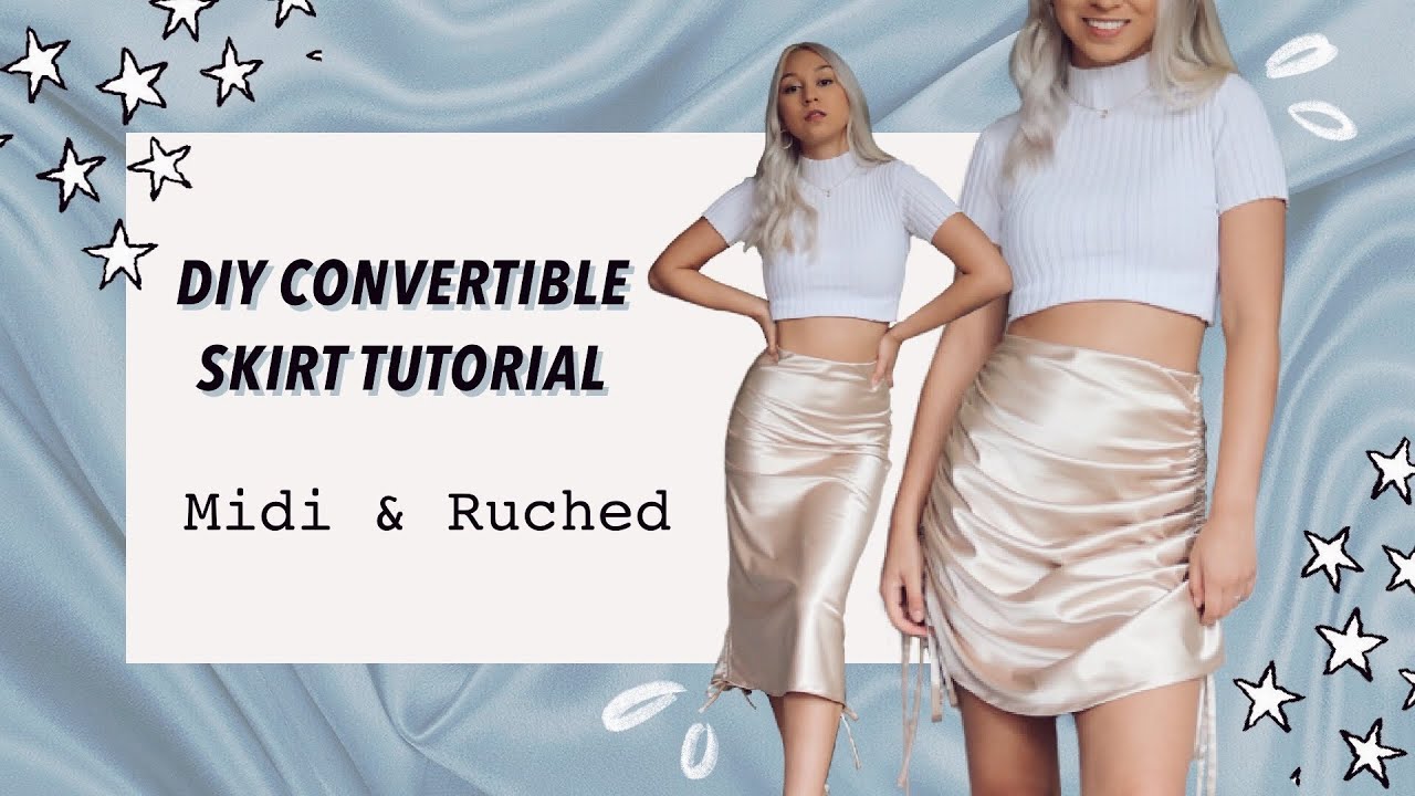 DIY RUCHED SKIRT ☀ DIY SILKY MIDI SKIRT ...