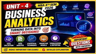 Business Analytics Unit 4 Important Questions 2026 | Business Analytics #mba4thsem @FinalFocusYt