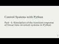 Control Systems with Python | Part 1