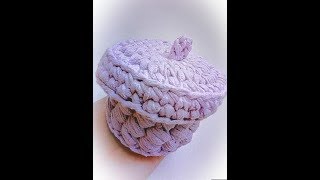 Крышечка для корзинки из трикотажной пряжи Крышечка для корзинки из трикотажной пряжи