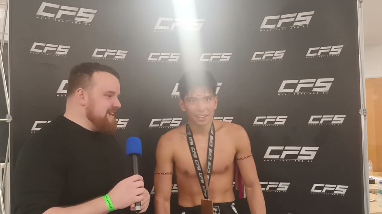 Jed Rivera talking with Bobby Casey from LeapFrog Fight TV after his win on Combat Fight Series