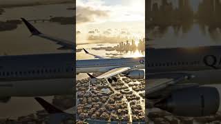 Qatar Airways A320 flying over DOHA 😋 #shorts #microsoftflightsimulator2020