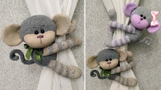 Чудесные обезьянки из носков - Подхваты для штор 🧦Wonderful sock monkeys - Curtain tie backs DIY