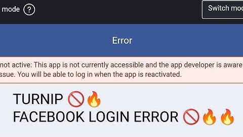 TURNIP FACEBOOK LOGIN ERROR 🚫🔥