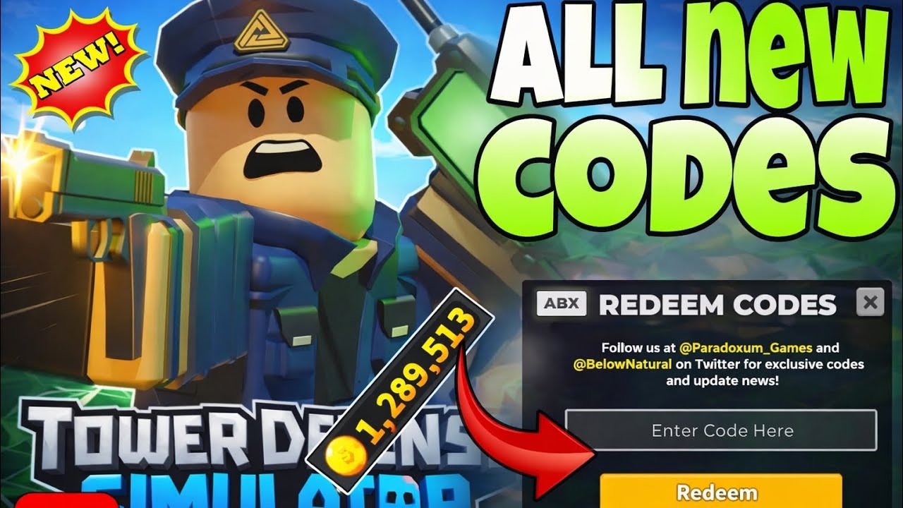 UPDATE 💯ALL WORKING CODES For Tower Defense Simulator - Roblox TDS Codes 2026