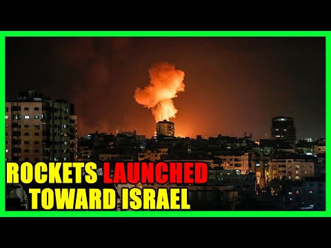 Rockets are launched toward Israel from the northern Gaza Strip on Friday.