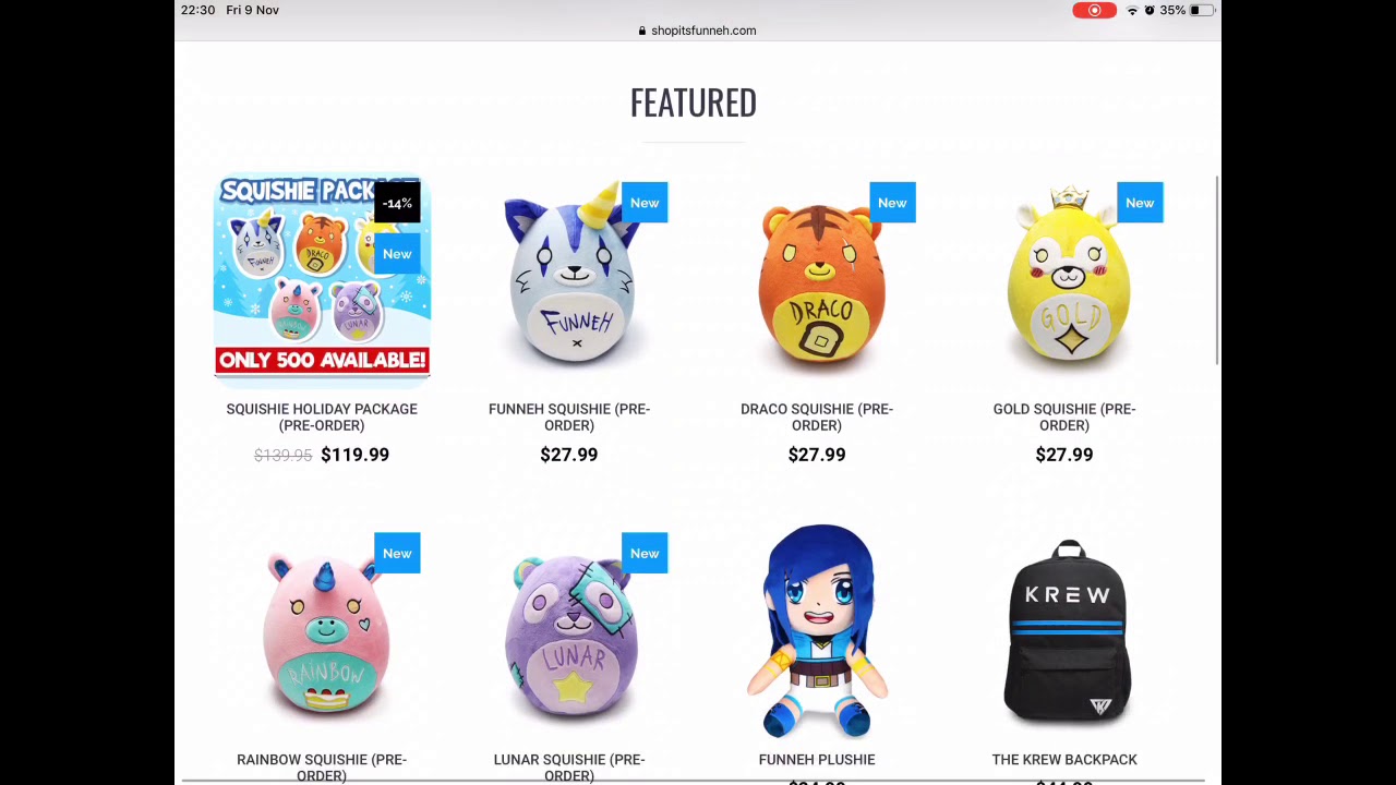 Krew Plushies - itsfunneh merch plushies