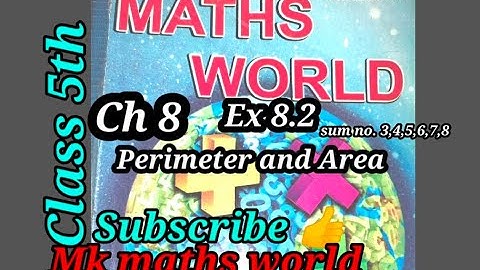Class 5th Maths solutions Ch 8 Perimeter and Area Ex 8.2(sum no.3,4,5,6,7,8) PSEB/NCERT BOARD