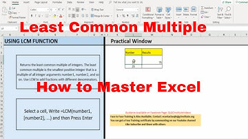 How to use LCM Function in Excel - Become Excel Expert - TheQLGConsultants