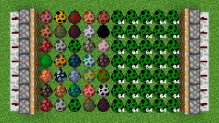 x999 creeper's eggs and all minecraft eggs combined