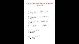Integrals Leading to Inverse Hyperbolic Functions | JEE Advanced