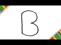 How to turns letter b into cute butterfly step by step learning drawing for kids