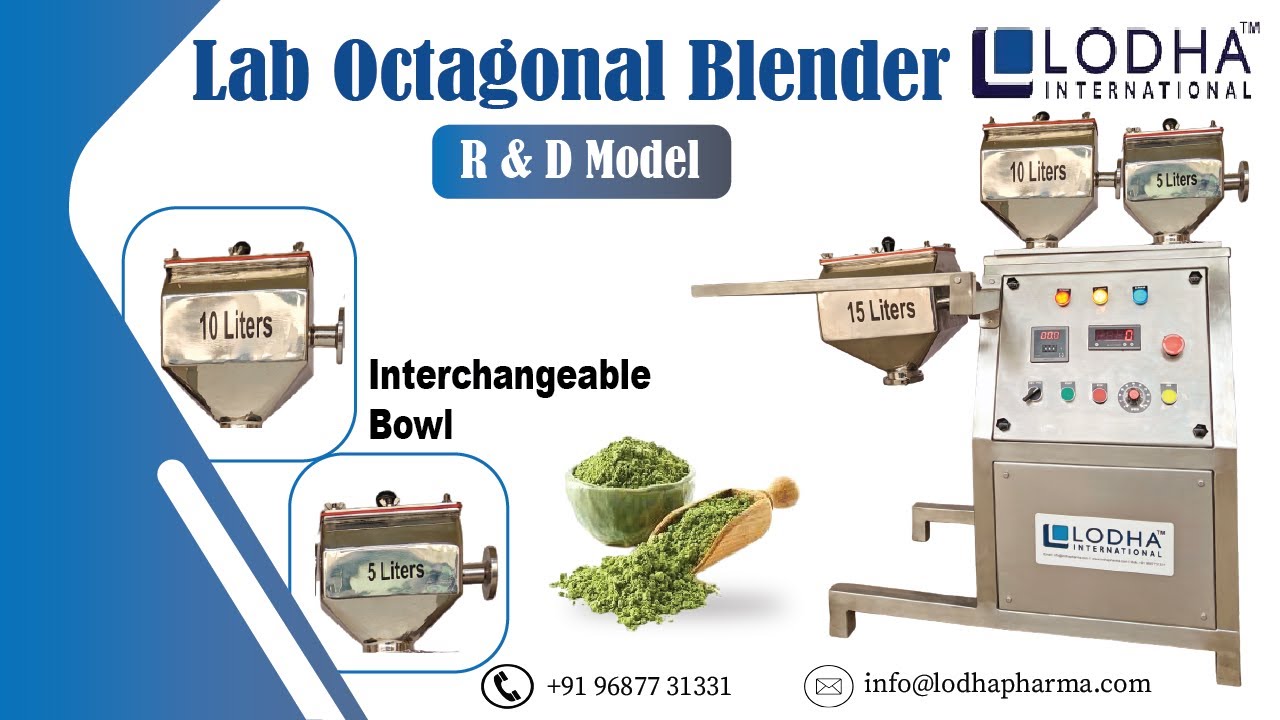 Lab Octagonal Blender with Interchangeable Bowls (5, 10, or 15 Liters)