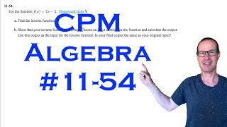 CPM Algebra Chapter 11 Problem 54