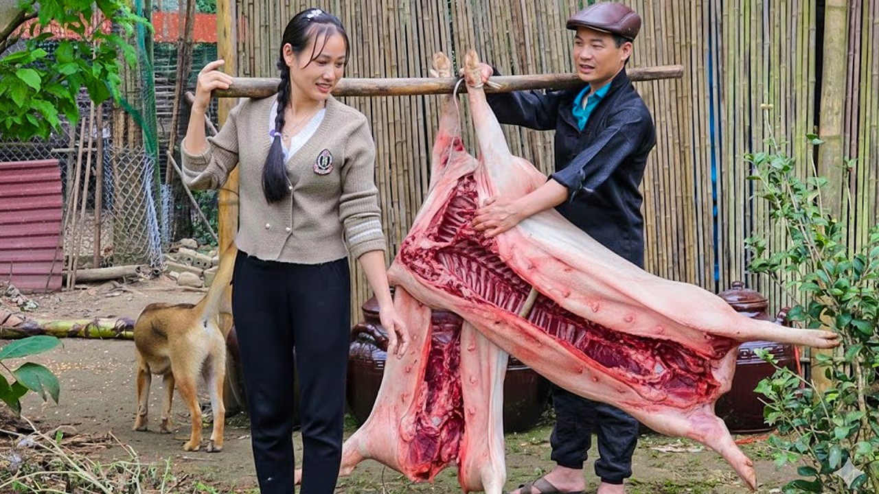 Preparing a 100kg Black Pig Feast | Cooking for the Whole Village