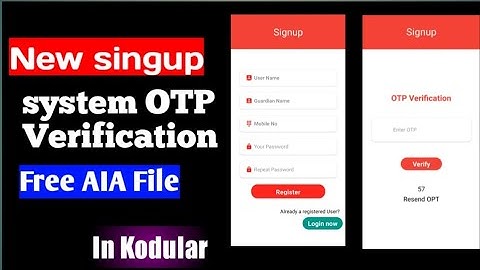 How to make singup and login with OTP verification On Kodular and firebase || OTP verification AIA