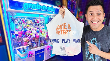 We WON a Bag Full from the Claw Machine at Dave & Buster