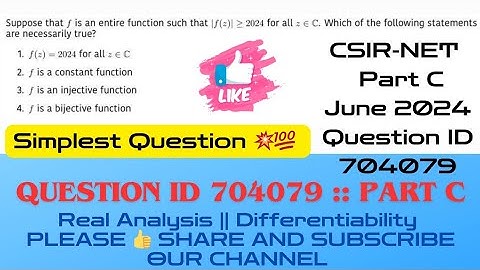 CSIRNET Mathematics June 2024 Solutions| QID 704079 #QID704079 #Question_ID_704079 @MathsLover2023