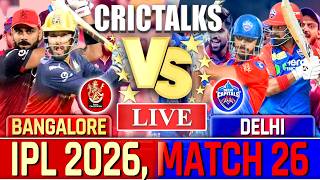 🔴 Live: RCB v DC, IPL 2026, Cricket Live Match Today Scores &amp; Commentary, Last 8 Overs