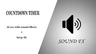 Famous COUNTDOWN TIMER  v 653  30 sec with sound effects + beep 4K Wealth