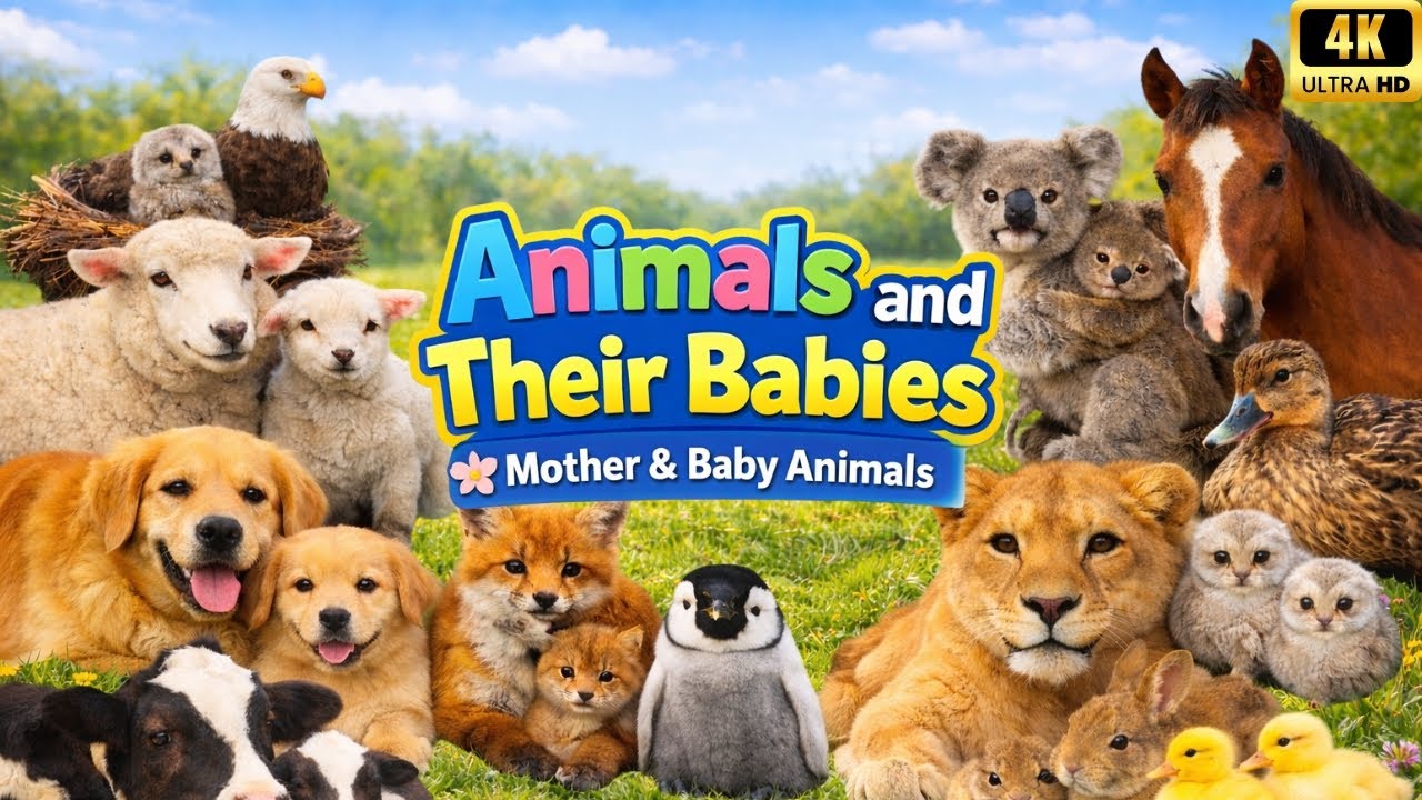 Animals and Their Babies 🐘🐶 | Mother & Baby Animals | 4K Nature Video | LaallaTv