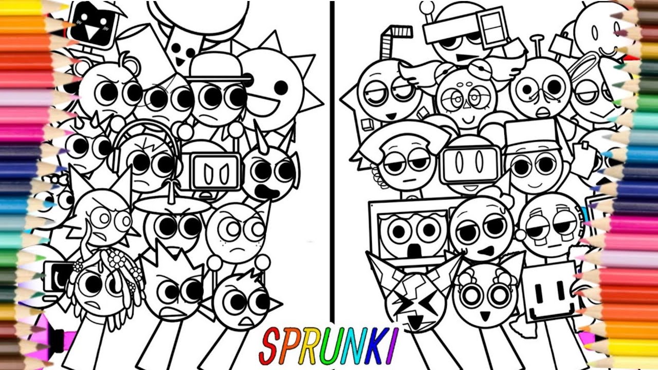 INCREDIBOX SPRUNKI / New Big Coloring Pages / How to Color All Original ...
