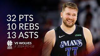 Luka Doncic 32 pts 10 rebs 13 asts vs Wolves 2024 PO G2 by ZH Highlights 43,589 views 4 days ago 4 minutes, 43 seconds