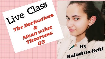 Derivative and Mean Value Theorems 03|| Advanced Calculus|| Live Class||Bsc Part 2