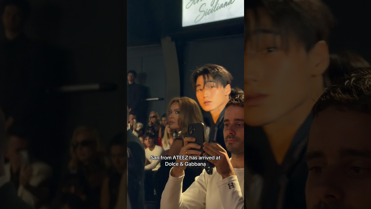 @ATEEZofficial’s San is here at the @DolceGabbana show in Milan ❤️