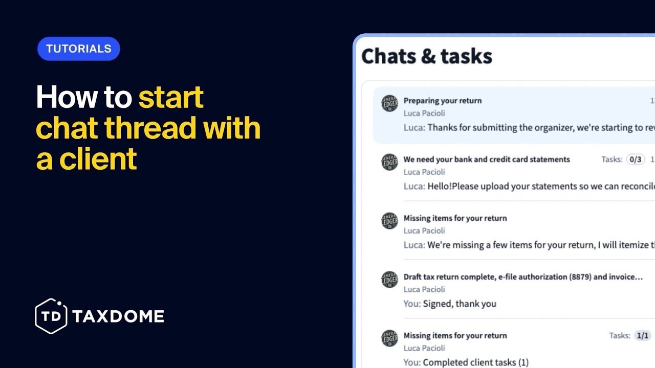 Official Chat Thread Sample Visual How to start chat thread with a client - YouTube
