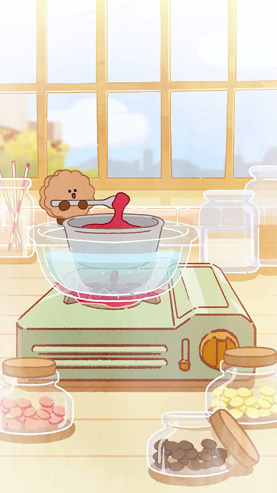 SHOOKY's tiny recipe: Stirring melted sweet chocolate 🍫