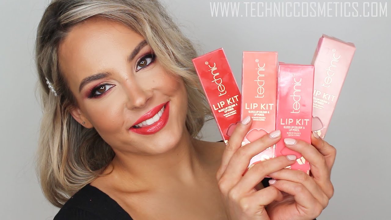 TECHNIC COSMETICS SS20 Collection Glossy Lip Kit Swatches YouTube