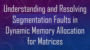 Understanding and Resolving Segmentation Faults in Dynamic Memory Allocation for Matrices