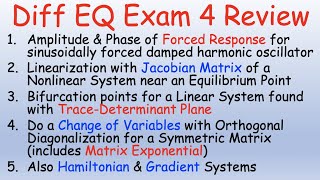 Differential Equations Exam 4 Review Problems & Solutions (includes Linearization (Jacobian Matrix))