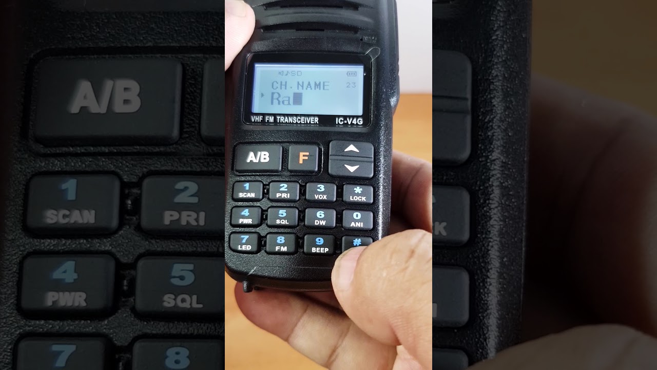 วิธีบันทึกช่องเป็นตัวอักษร icom V4G