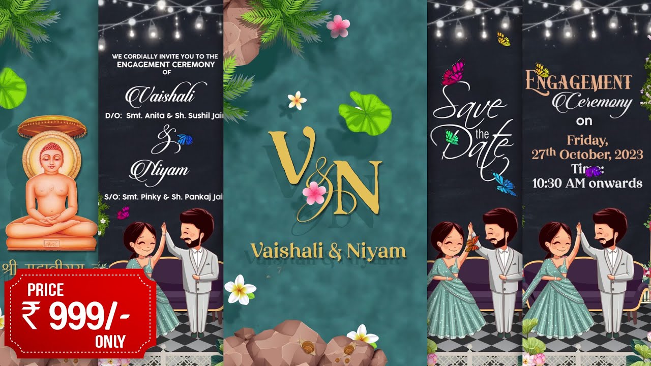 MDI-038 - Latest Trending Engagement Invitation 2023 | Ring Ceremony