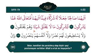 Diyanet Ok Takipli Hatim 9. Cüz - Kur'an-ı Kerim 174. Sayfa - A'râf Suresi 188-195. Ayetler
