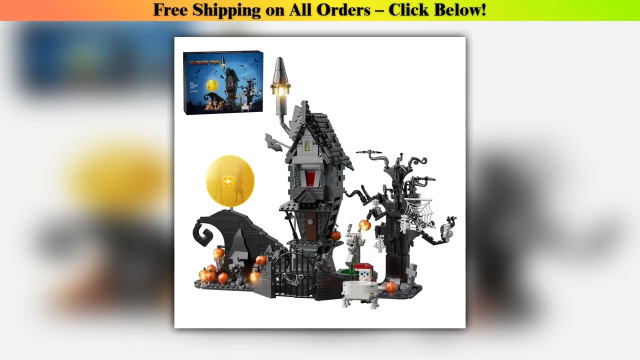 NEW Nightmares Before Christmas Haunted House Building Blocks Set Ideas Pumpkin Ghost Skeleton Hut