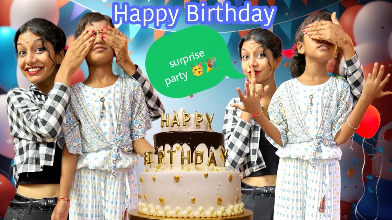 mene meri choti bhen ko surprise birthday party di 🥳ghar pe ❤️