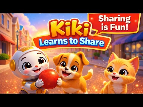 Kiki Learns to Share | Cute 3D Cartoon Story for Kids | Moral Story Animation #ai #viral