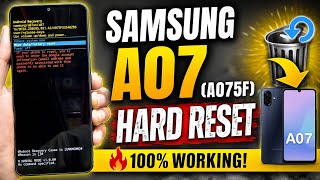 Celebrity Samsung Galaxy A07 ( A075F ) Hard Reset Without Pc pin Password Unlock 2026 ZUBAIR GSM SHUJAABAD ✨ Wealth