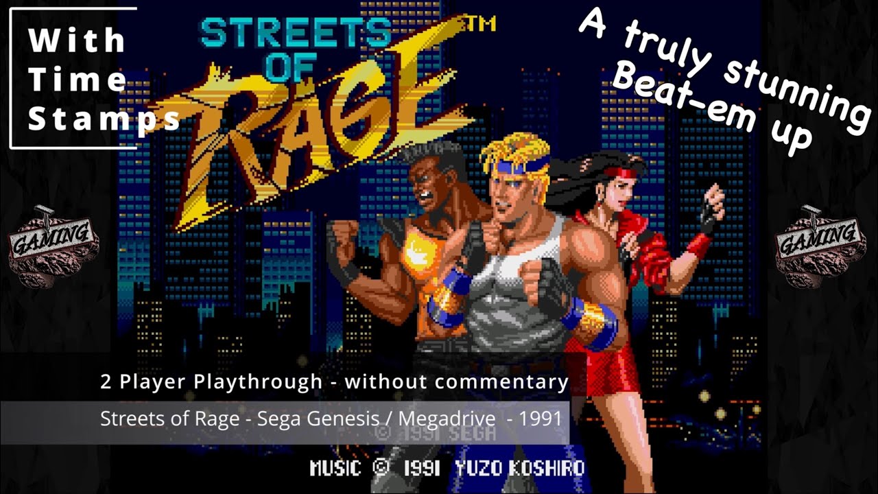 Playthrough - Streets of Rage - Sega Genesis / Megadrive [Bare Knucke