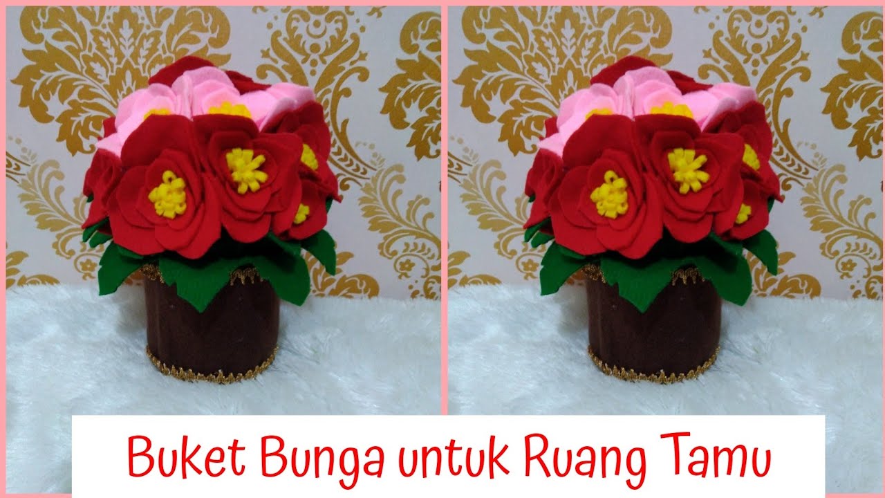 Buket Bunga untuk meja ruang tamu | kreasi flanel & Bekas ...