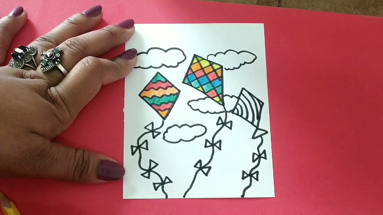 How to draw kite# easy kite drawing for kids #  kite drawing # easy drawing for kids # step by step