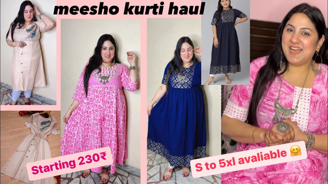 Meesho Plus Size kurti haul, starting ₹230, Unsponsored *, S to 5xl  sizes available