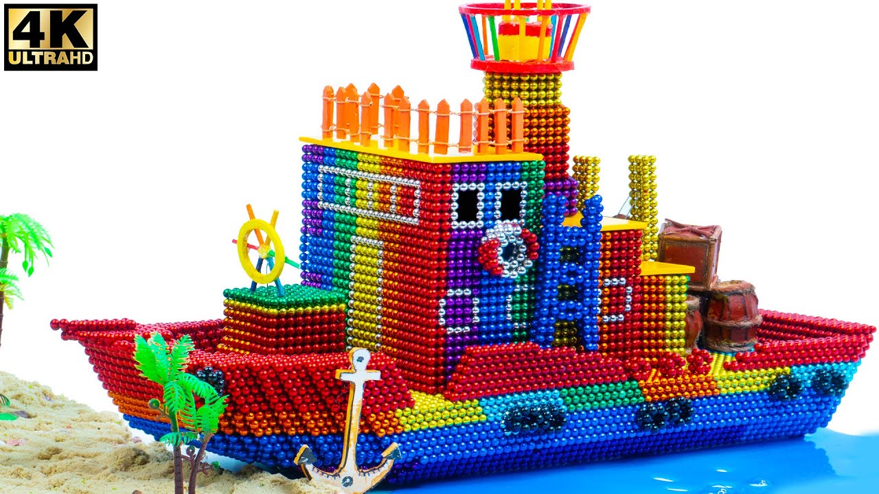 Satisfying Video DIY - How To Make Rainbow Titanic Ship With Magnetic Balls (ASMR 4K)