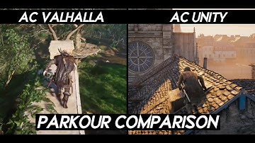AC Valhalla (2020) "SBS PARKOUR COMPARISON" VS AC Unity (2014) | Which game parkour looks smooth ?