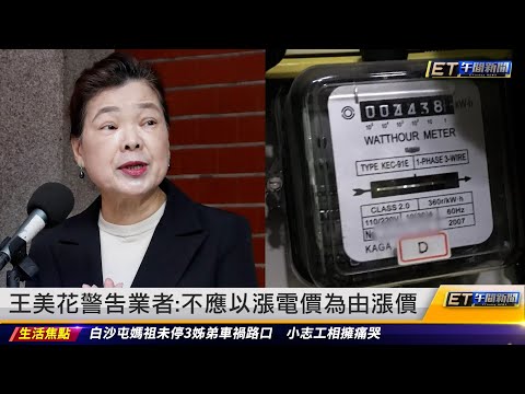 王美花警告業者：不應以漲電價為由漲價 ｜20240325 ET午間新聞